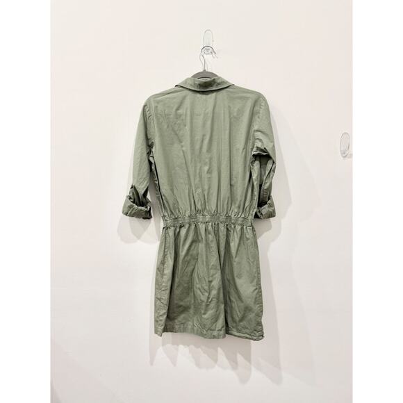Monrow Organic Cotton Button Mini Shirt Dress Laurel Green Women's Size Small - Picture 4 of 6